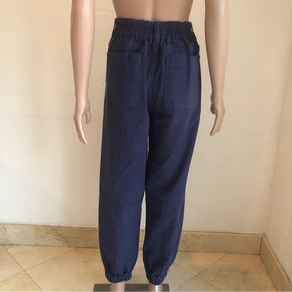 Forever 21 Navy Blue Vintage Cargo Pants Double Pocket Women’s Size L High Waist - Picture 2 of 16